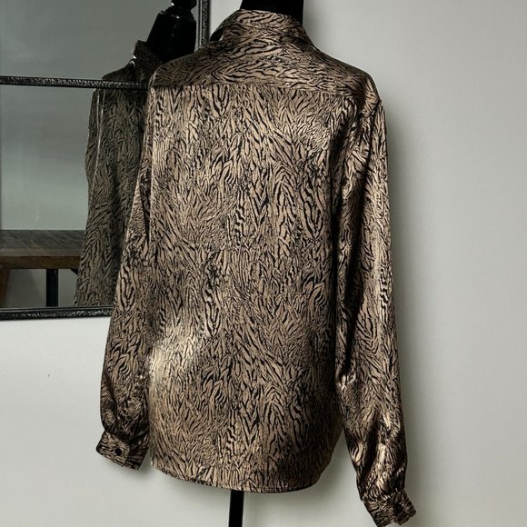 Vintage long sleeve Regina Porter M zebra print black and silver - Picture 5 of 8